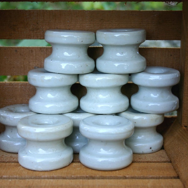 RESERVED for Tokenblogger-White Porcelain Ceramic Farm Fence Insulators