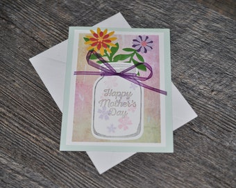 Mother's Day - Mason Jar of Flowers Greeting Card