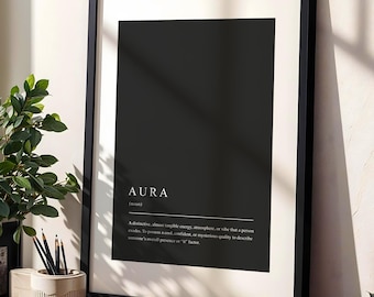 stampa della definizione dell'aura, arte della manifestazione, legge di attrazione, stampa di consapevolezza, arte murale di affermazione, poster spirituale, download digitale