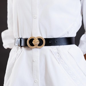 Black leather belt for women, Handmade leather belts women, Black belt with buckle, Womens waist belt, Plus size waist belt, Fashion belt