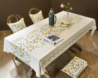 Mantel geométrico floral – Tapete de mesa impermeable de TPU para comedor y decoración del hogar