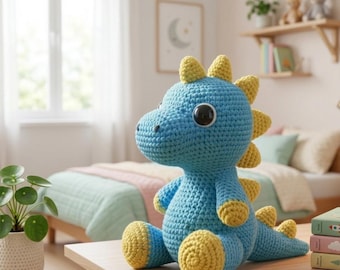Dinosaurier Häkelanleitung PDF | Amigurumi Dino Plüschtier | Einfach Anfängerfreundlich | Niedliches Dino Stofftier | Sofort Download