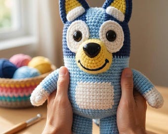 Bluey Häkelanleitung PDF, Blue Heeler Hund Amigurumi Plüschtier, Welpe häkeln, Instant Download
