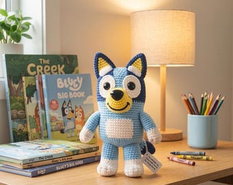 Bluey Crochet Pattern PDF, Blue Heeler Dog Amigurumi Plush Toy, Puppy Crochet Tutorial, Instant Download