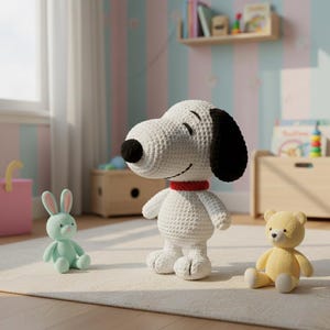 Snoopy-inspirerat virkmönster PDF | Plyschhund Amigurumi-docka | Nybörjarvänlig | Direkt digital nedladdning