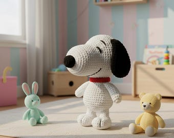 Snoopy Inspired Crochet Pattern PDF | Plush Dog Amigurumi Doll | Beginner Friendly | Instant Digital Download