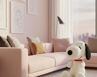 Snoopy Crochet Pattern PDF - Easy Amigurumi Beagle Dog Plush Toy Download