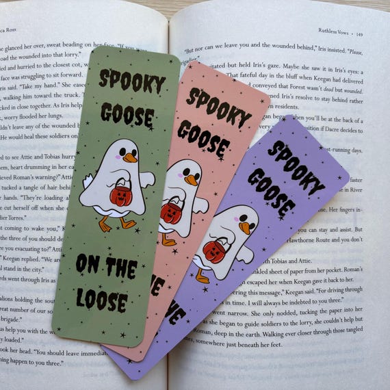 Spooky Goose Bookmark: Funny Halloween Bookish Gift