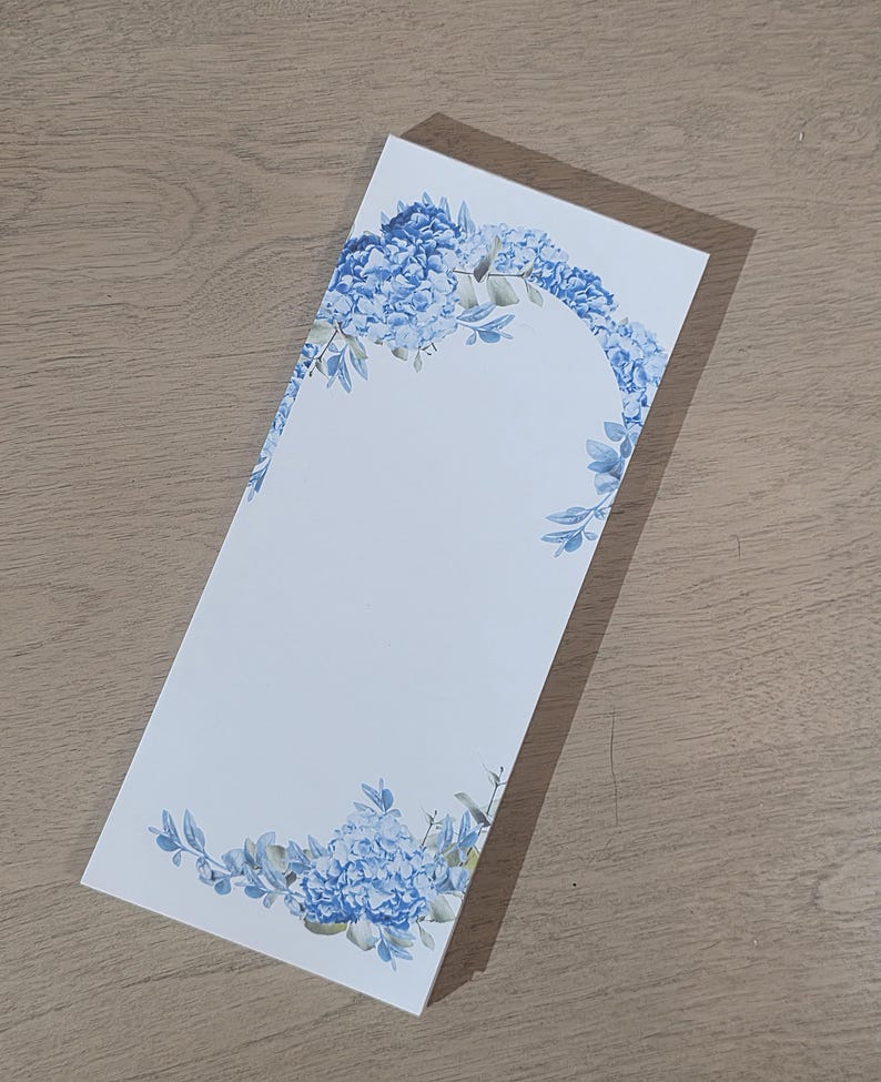 Blue Hydrangea Notepad Set | Floral Memo Pads, Handmade Stationery - Etsy