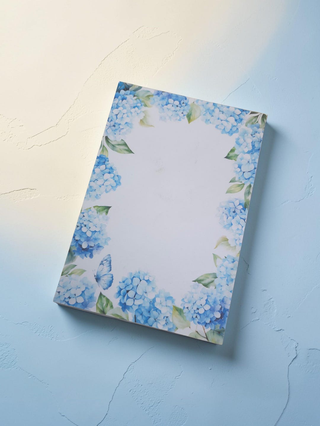 Blue Hydrangea Notepad | Cottagecore Floral Memo Pad, 5x7 | Handmade ...