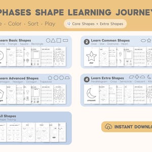 Shape of the Week Printable Worksheets, 2D Shape Worksheets, Shape Tracing, Shape Recognition, Preschool Math Curriculum, Toddler Workbook