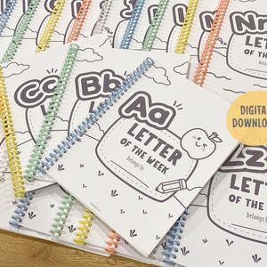 Letter of the Week Printable Worksheets, Alphabet Tracing, Alphabet Coloring, Preschool Curriculum, Toddler Workbook, Homeschool Learning Binder
