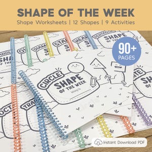 Shape of the Week Printable Worksheets, 2D Shape Worksheets, Shape Tracing, Shape Recognition, Preschool Math Curriculum, Toddler Workbook