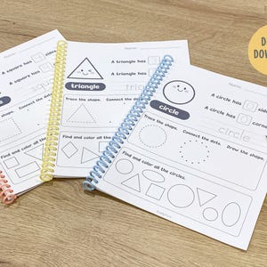Shape of the Week Printable Worksheets, 2D Shape Worksheets, Shape Tracing, Shape Recognition, Preschool Math Curriculum, Toddler Workbook