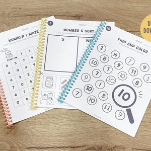 Number of the Week Printable Worksheets, Number Worksheets 1–20, Number Tracing, Number Counting, Preschool Math Curriculum, Toddler Workbook
