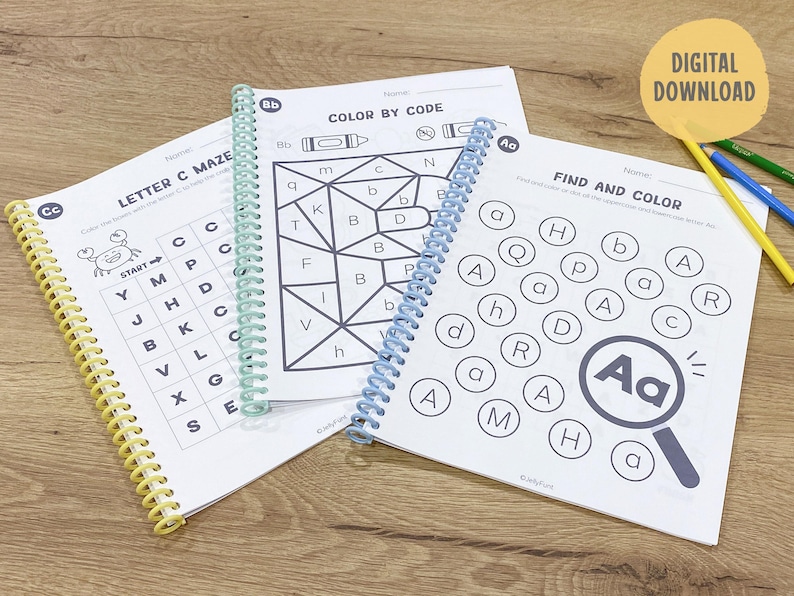 Letter of the Week Printable Worksheets, Alphabet Tracing, Alphabet Coloring, Preschool Curriculum, Toddler Workbook, Homeschool Learning Binder