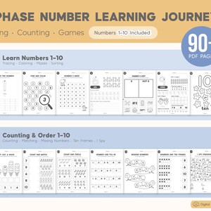 Number of the Week Printable Worksheets, Number Worksheets 1–10, Number Tracing, Number Counting, Preschool Math Curriculum, Toddler Workbook