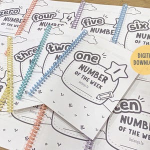 Number of the Week Printable Worksheets, Number Worksheets 1–10, Number Tracing, Number Counting, Preschool Math Curriculum, Toddler Workbook