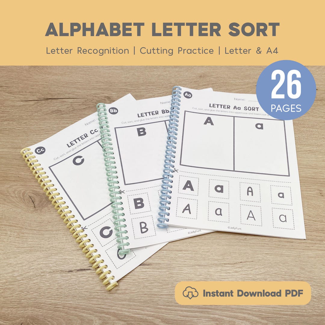 Alphabet Letter Sort Worksheets Printable, Uppercase and Lowercase ...