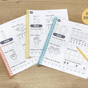 Number of the Week Printable Worksheets, Number Worksheets 1–10, Number Tracing, Number Counting, Preschool Math Curriculum, Toddler Workbook