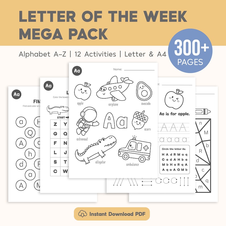 Letter of the Week Printable Worksheets, Alphabet Tracing, Alphabet ...
