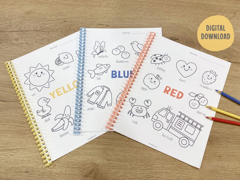 Learning Colors Printable Worksheets, Preschool Color Recognition, Pre ...