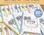 Letter of the Week Printable Worksheets, Alphabet Tracing, Alphabet Coloring, Preschool Curriculum, Toddler Workbook, Learning Binder