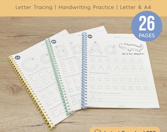 Alphabet Arbeitsblätter zum Ausdrucken, ABC Arbeitsblätter, Handschrift Üben, Buchstaben Arbeitsblätter, Vorschul Lernmappe