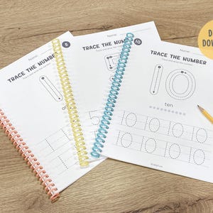 Number of the Week Printable Worksheets, Number Worksheets 1–10, Number Tracing, Number Counting, Preschool Math Curriculum, Toddler Workbook