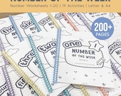 Number of the Week Printable Worksheets, Number Worksheets 1–20, Number Tracing, Number Counting, Preschool Curriculum, Toddler Workbook