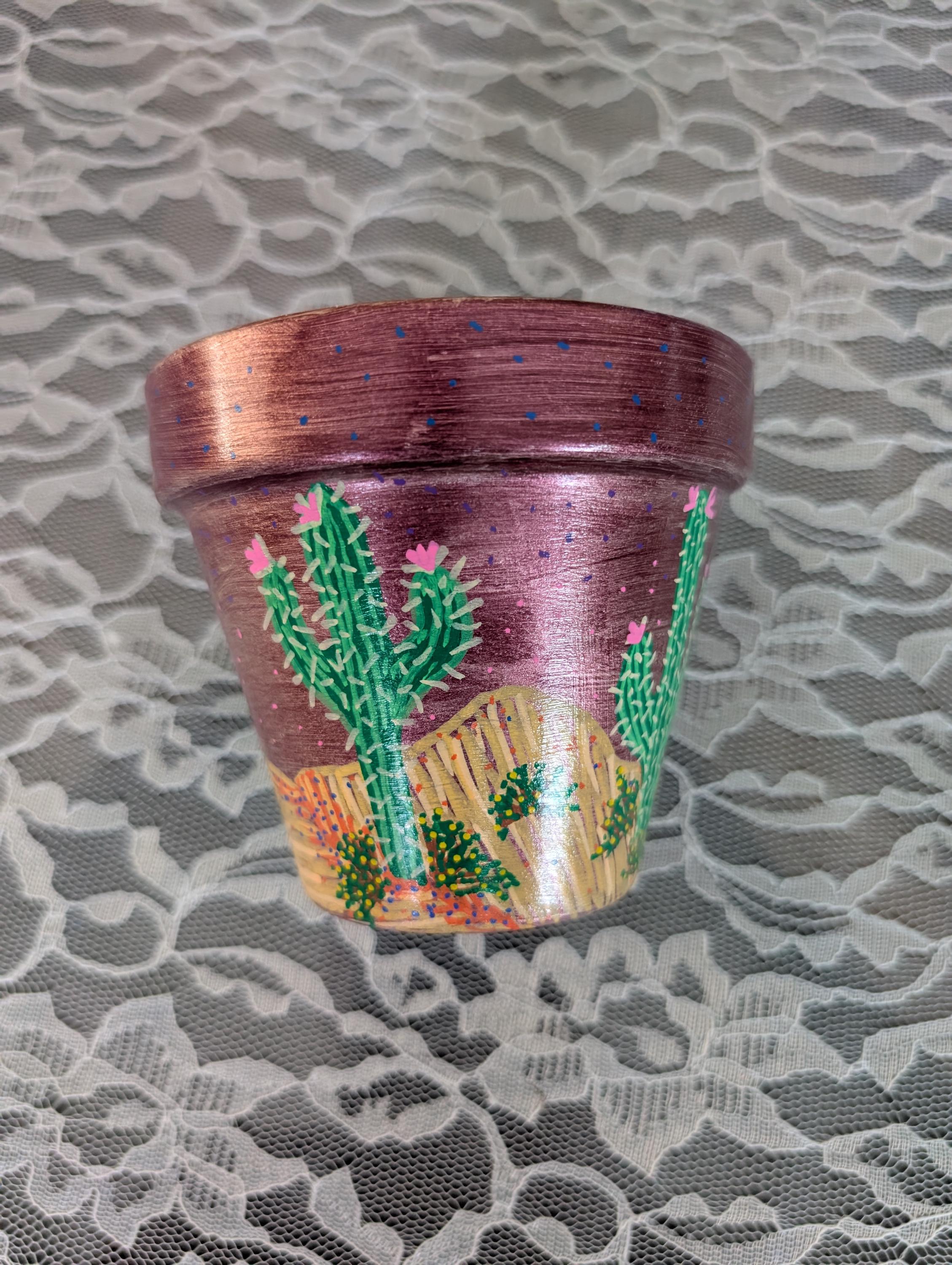 4インチの手描き植木鉢 - Etsy 日本