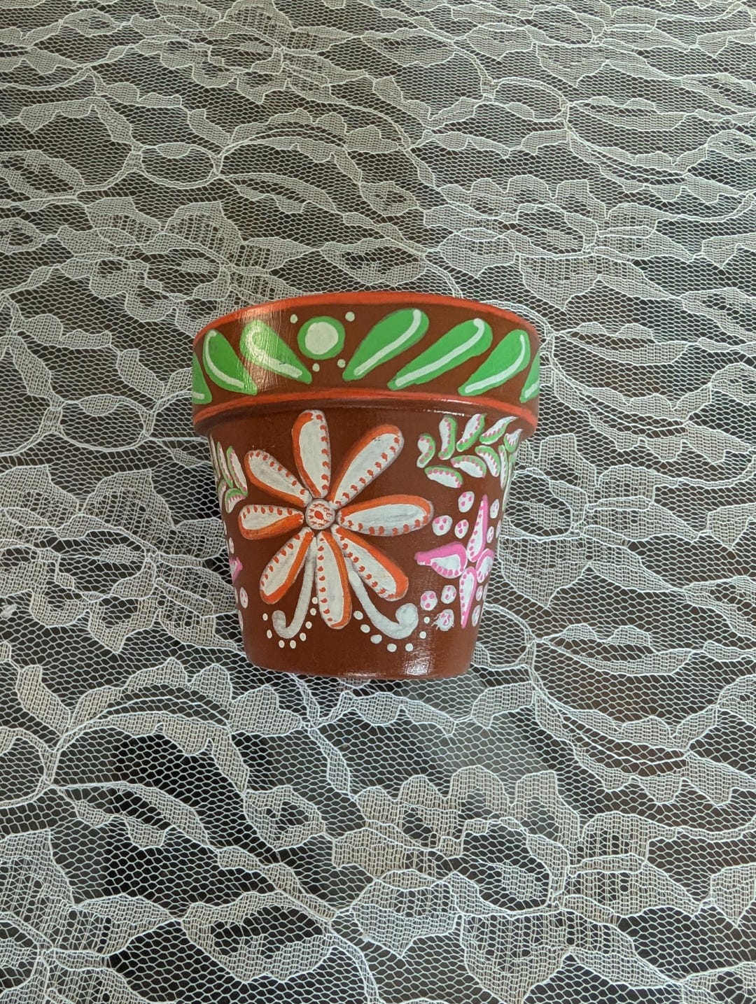 手描き　鉢植え　ハンドメイド 2インチの手描き植物用ポット - Etsy 日本
