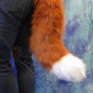 FAST SHIP - Realistic Fursuit Tail Fox Rust Red Copper Faux-Fur - Furry - Cosplay - Costume