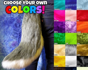 FAST SHIP - Choose Your Colors! Custom Faux Fur Husky Wolf Fox Tail - Cosplay - Fursuit - Furry - Costume