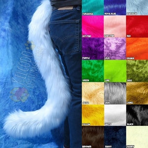 FAST SHIP Choose Your Colors Faux Fur Feline Cat Kitty Neko Tail Cosplay Fursuit Furry Costume image 1