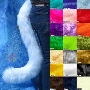 FAST SHIP - Choose Your Colors! Faux Fur Feline Cat Kitty Neko Tail - Cosplay - Fursuit - Furry - Costume