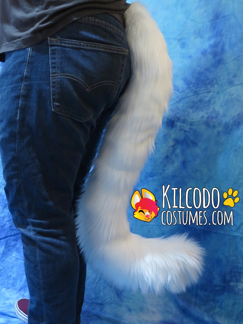 FAST SHIP Choose Your Colors Faux Fur Feline Cat Kitty Neko Tail Cosplay Fursuit Furry Costume image 2