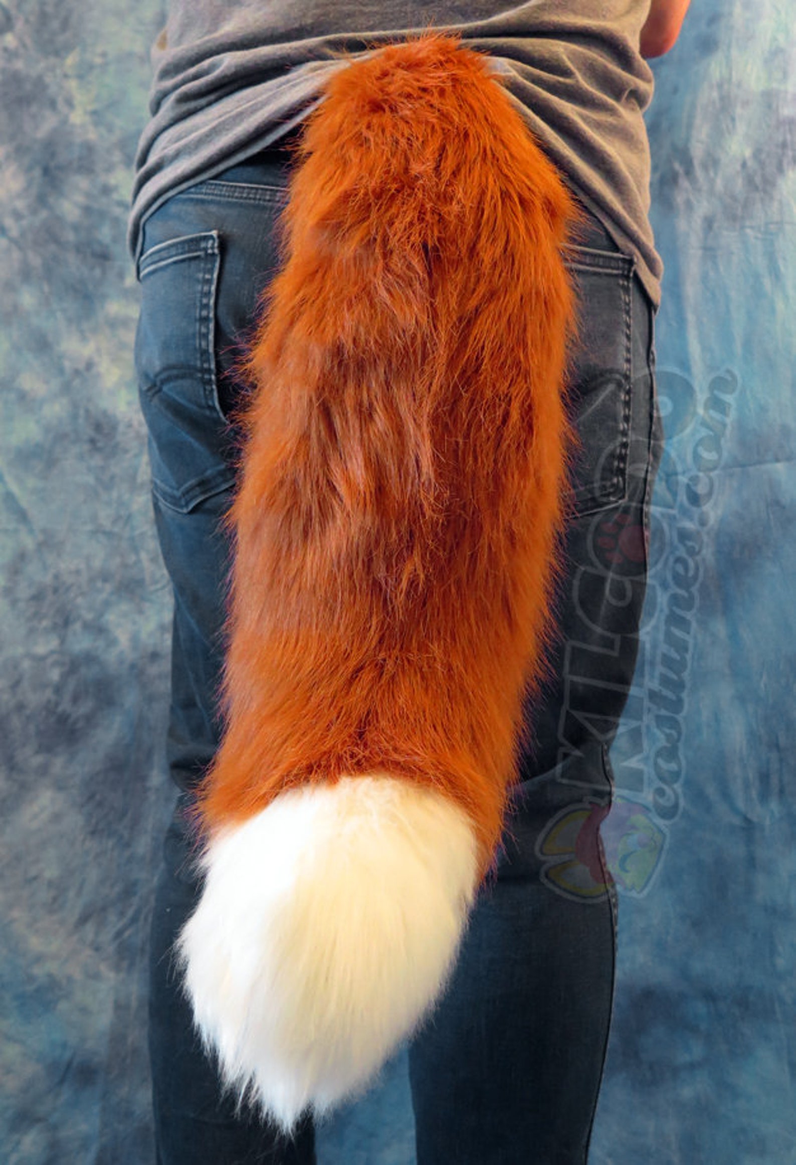 Rust Tail Realistic Fox Costume Fursuit Tail - Rust Red Copper Faux-fur - Furry ...