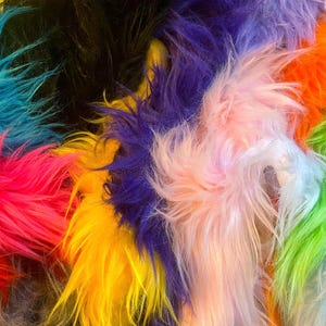 1 Lb Large Size Faux Fur Remnants Fursuit Fabric Bag - One Pound - For Tails Crafts DIY Gnomes Furry Scraps