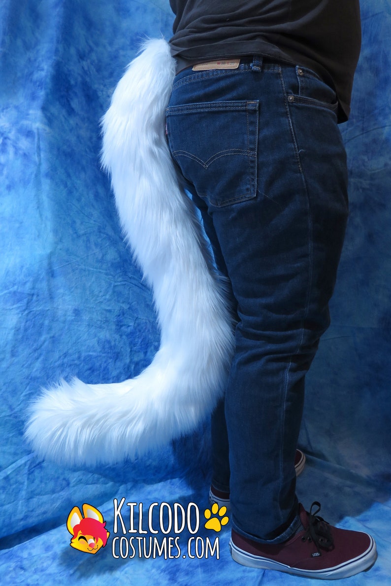 FAST SHIP Choose Your Colors Faux Fur Feline Cat Kitty Neko Tail Cosplay Fursuit Furry Costume image 4