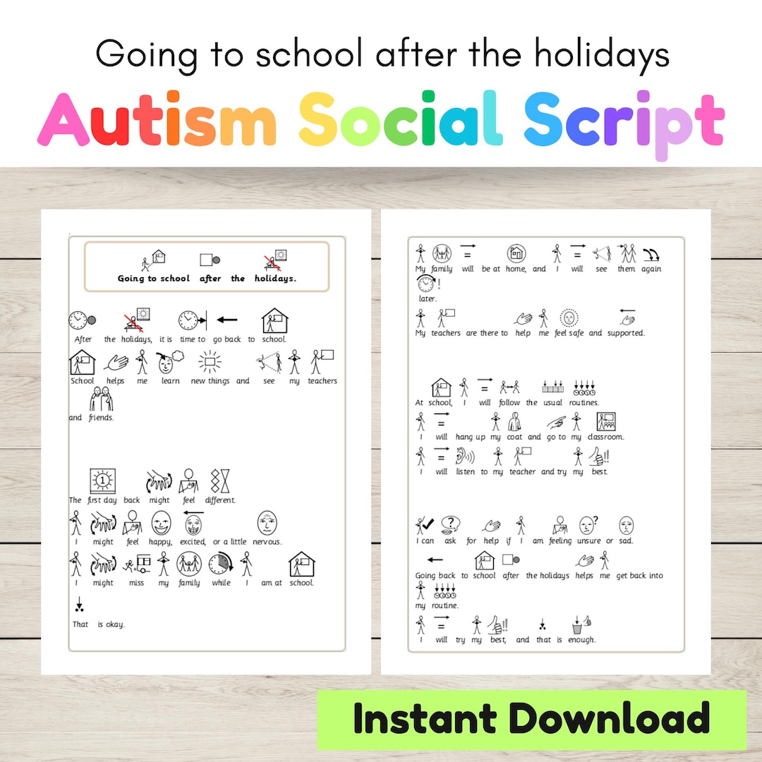 Social Script/story - Going Back to School After the Holidays (autism ...