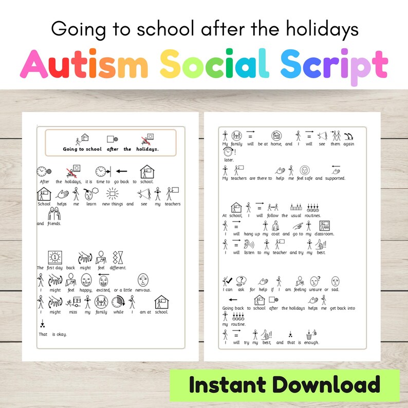 Social Script/story - Going Back to School After the Holidays (autism ...