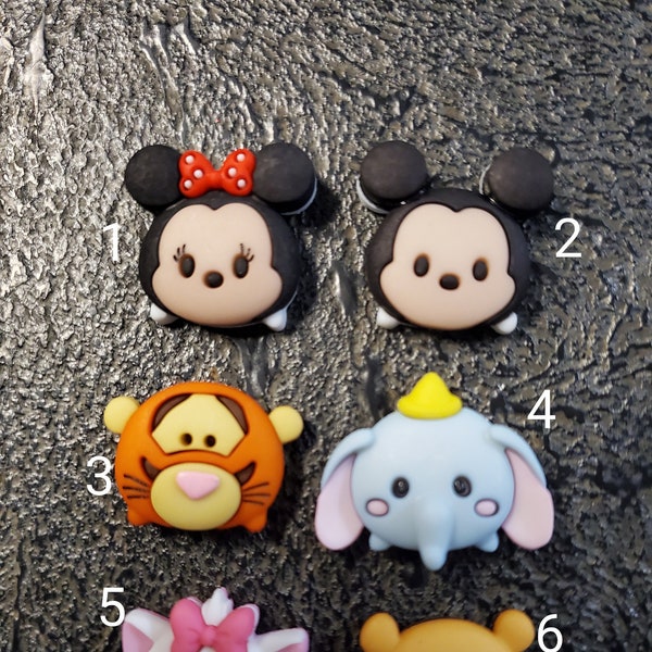 Disney Shoe Charm Shoe Charms Tsum Tsum magnet Mickey Minnie Tigger Dumbo Kitty Winnie the Pooh Disneyworld Disneyland  Fish Extender Gift