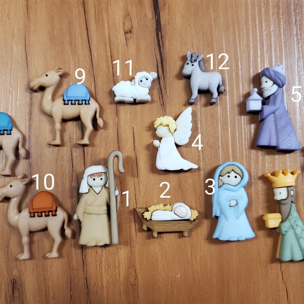 Nativity Shoe charm Mary Joseph Jesus shoe charms stocking stuffer