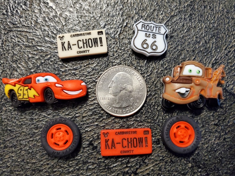Lightning McQueen Disney Croc Charms Mater Route 66 kachow Etsy