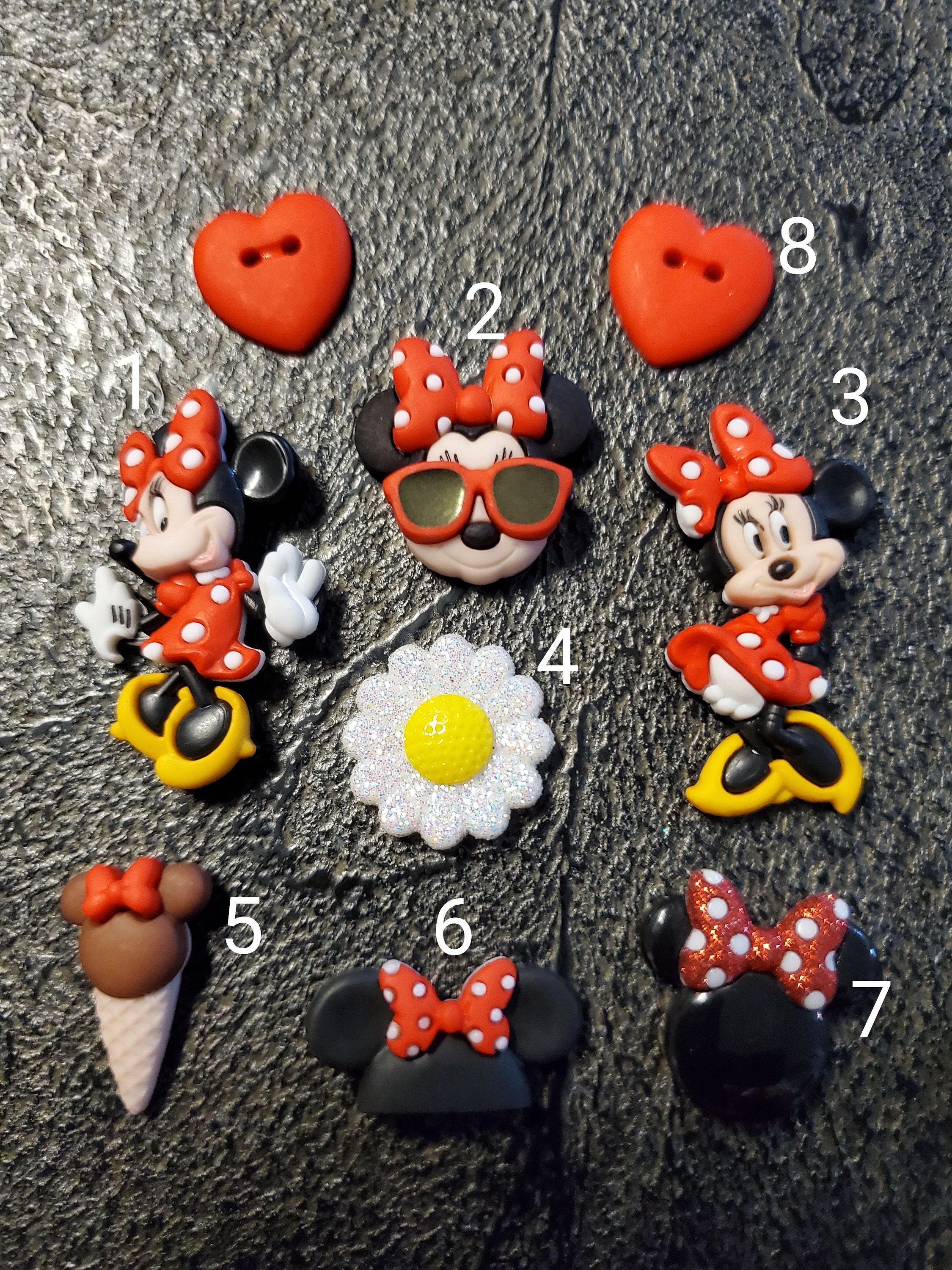 4 Minnie Mouse shaped shoe charms - great for Crocs or Natives - Disney  Cruise