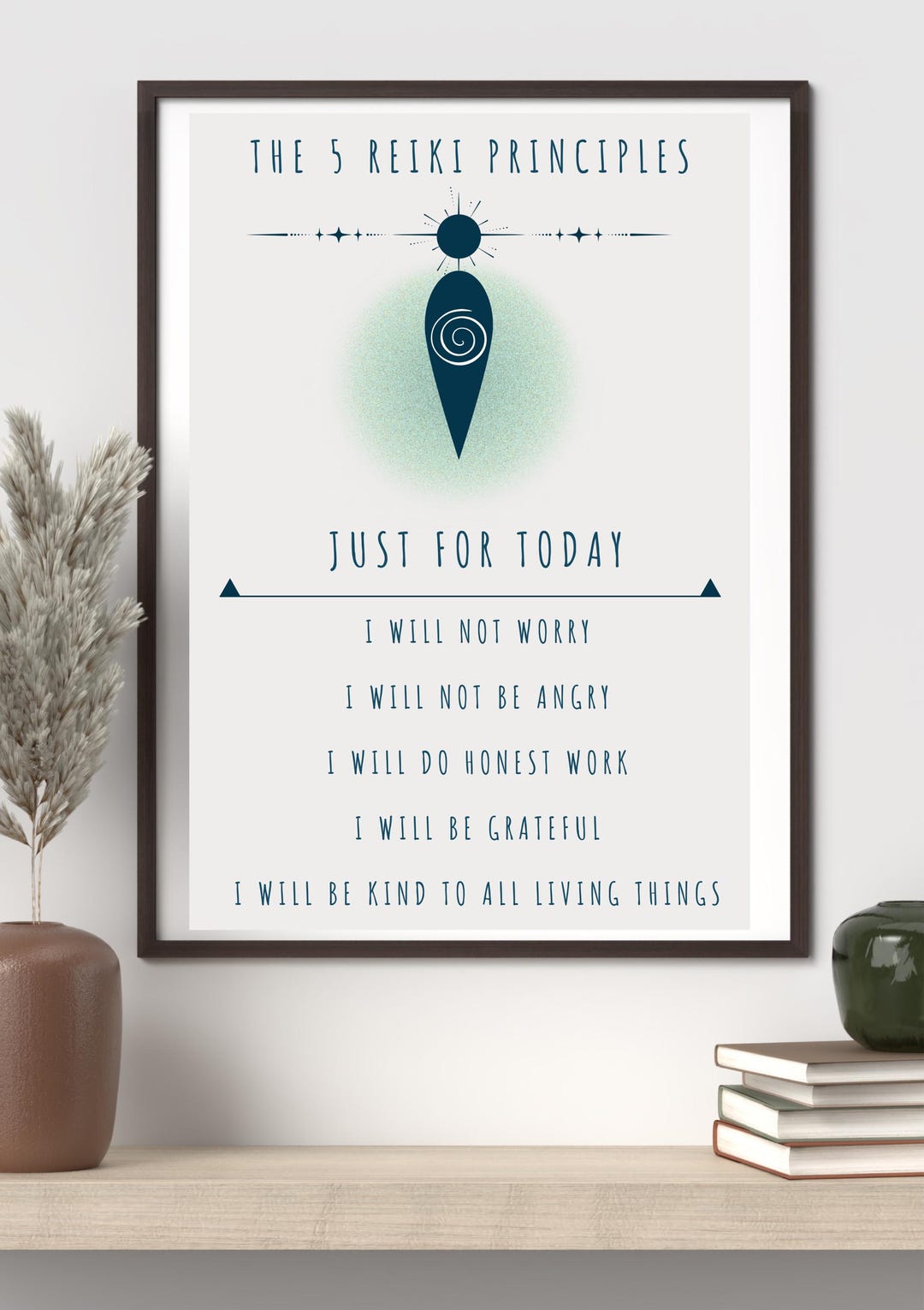 The 5 Reiki Principles Digital Wall Art - Etsy
