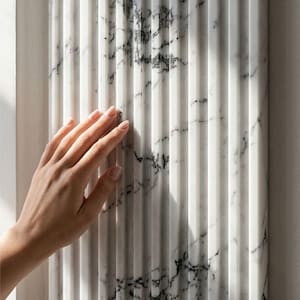 Custom Size Fluted Marble Wall Cladding Panel