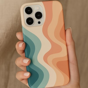 Abstract iPhone 16 Pro Max Case – Modern Wave Pattern, Colorful Protective Phone Cover, Unique Gift for Him or Her