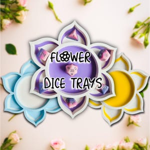 Bandeja para dados con diseño floral / Accesorios de juego de mesa bonitos impresos en 3D